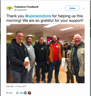 Upic Gives Thanks at the Freestore Foodbank